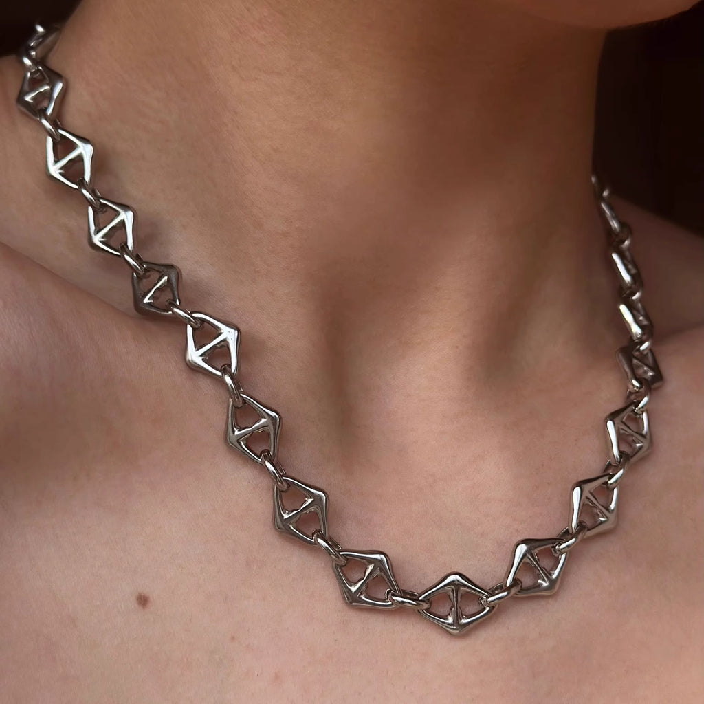 Men's Geometric Link Chain Necklace