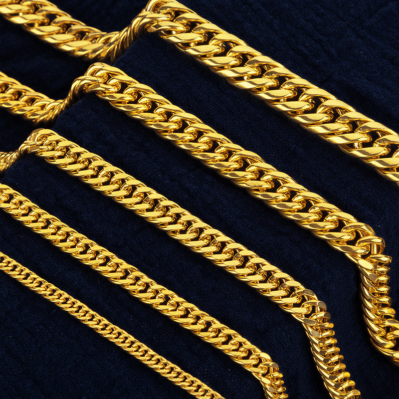 Men's Gold-Plated Cuban Link Chain Necklace