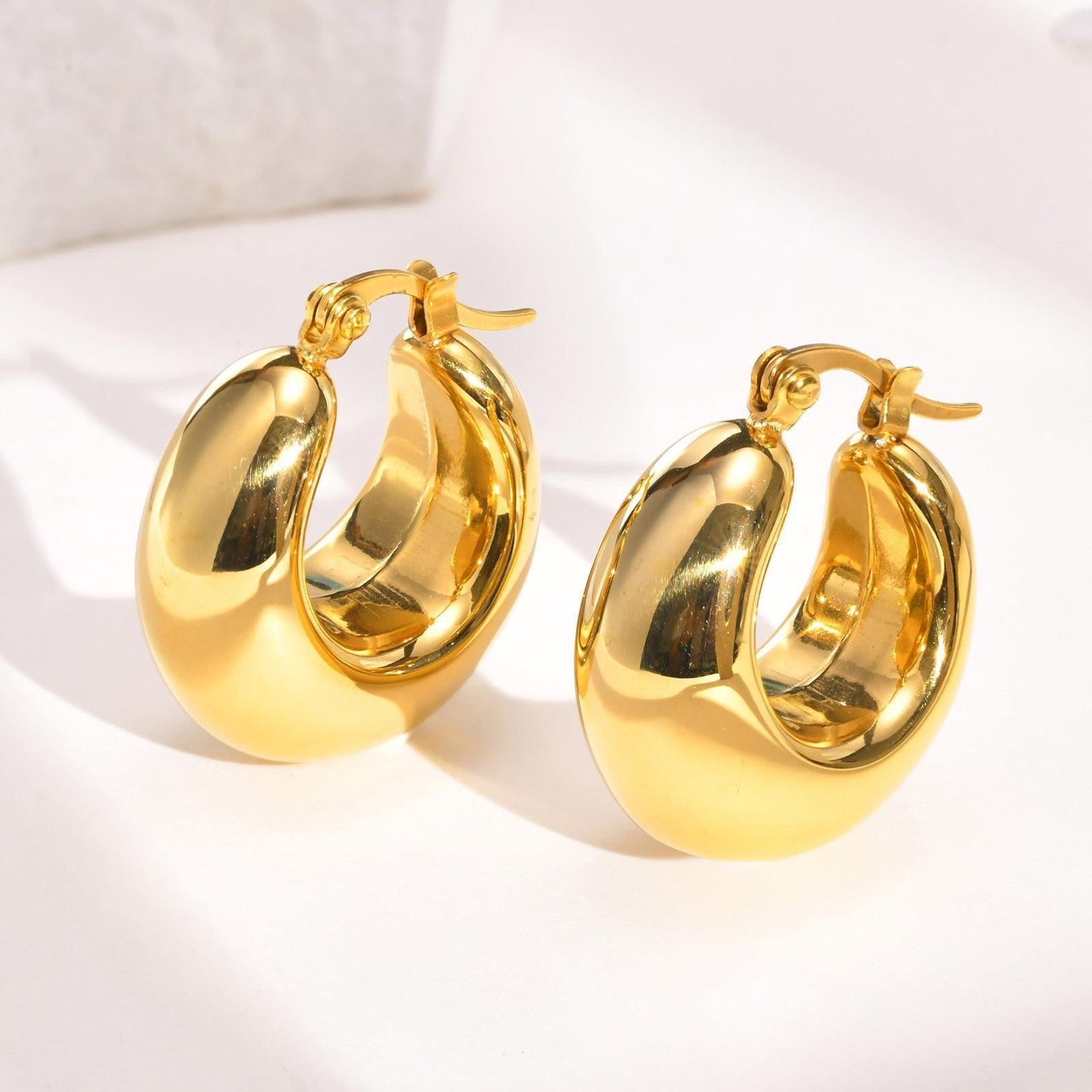 Women's Chunky Dome Hoop Earrings