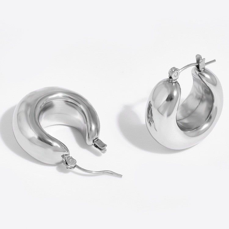 Women's Chunky Dome Hoop Earrings