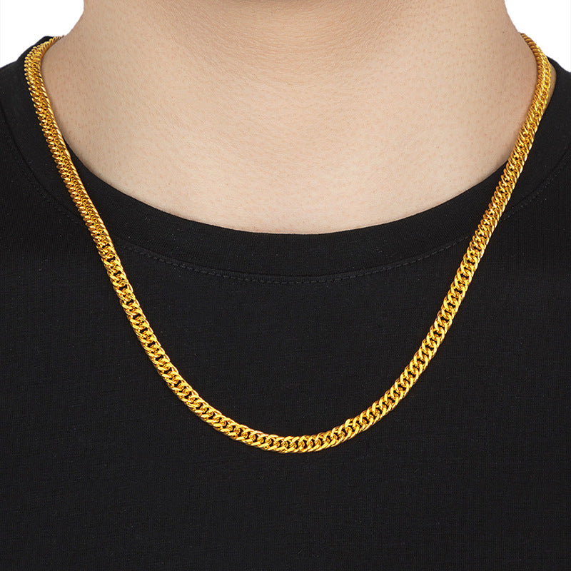 Men's Gold-Plated Cuban Link Chain Necklace