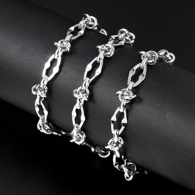 Men's Silver Twisted Knot Link Chain Necklace