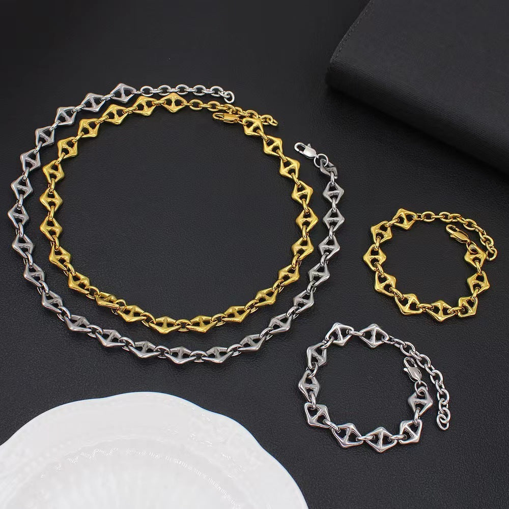 Men's Geometric Link Chain Necklace