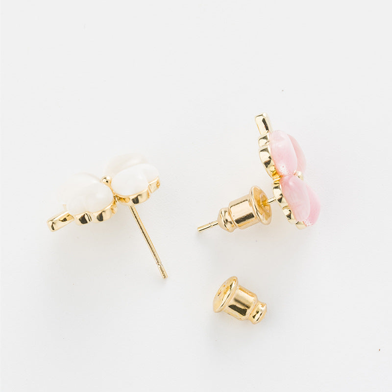 Women's Lucky Four-Leaf Clover Stud Earrings