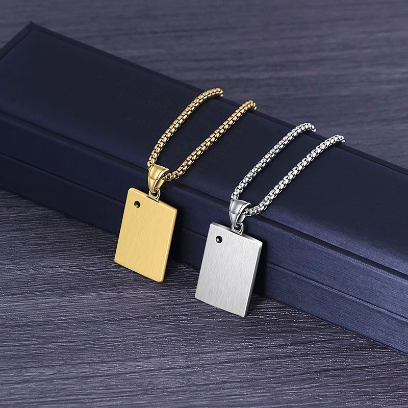 Men's Ace Of Spades Card Pendant Stainless Steel Necklace