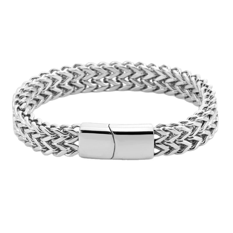 Men's Stainless Steel Chainlink Magnetic Clasp Bracelet