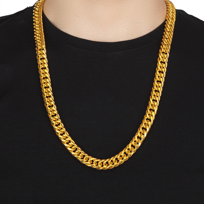 Men's Gold-Plated Cuban Link Chain Necklace