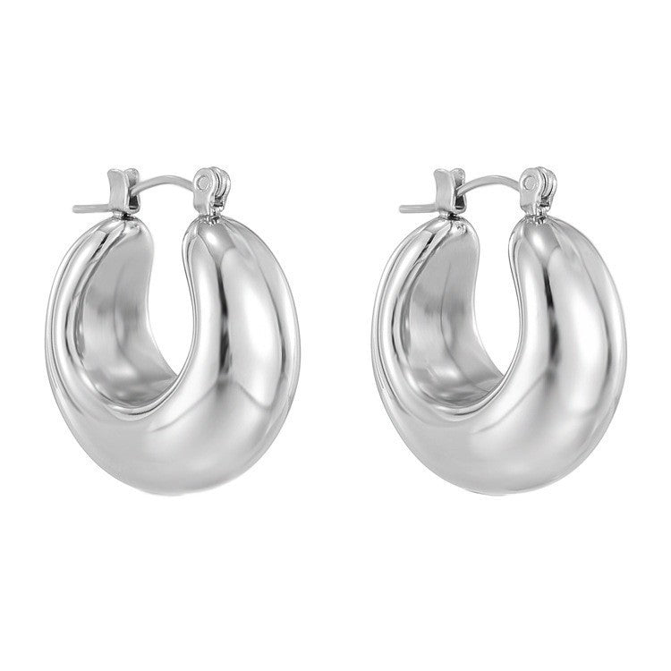 Women's Chunky Dome Hoop Earrings