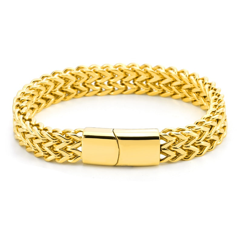 Men's Stainless Steel Chainlink Magnetic Clasp Bracelet