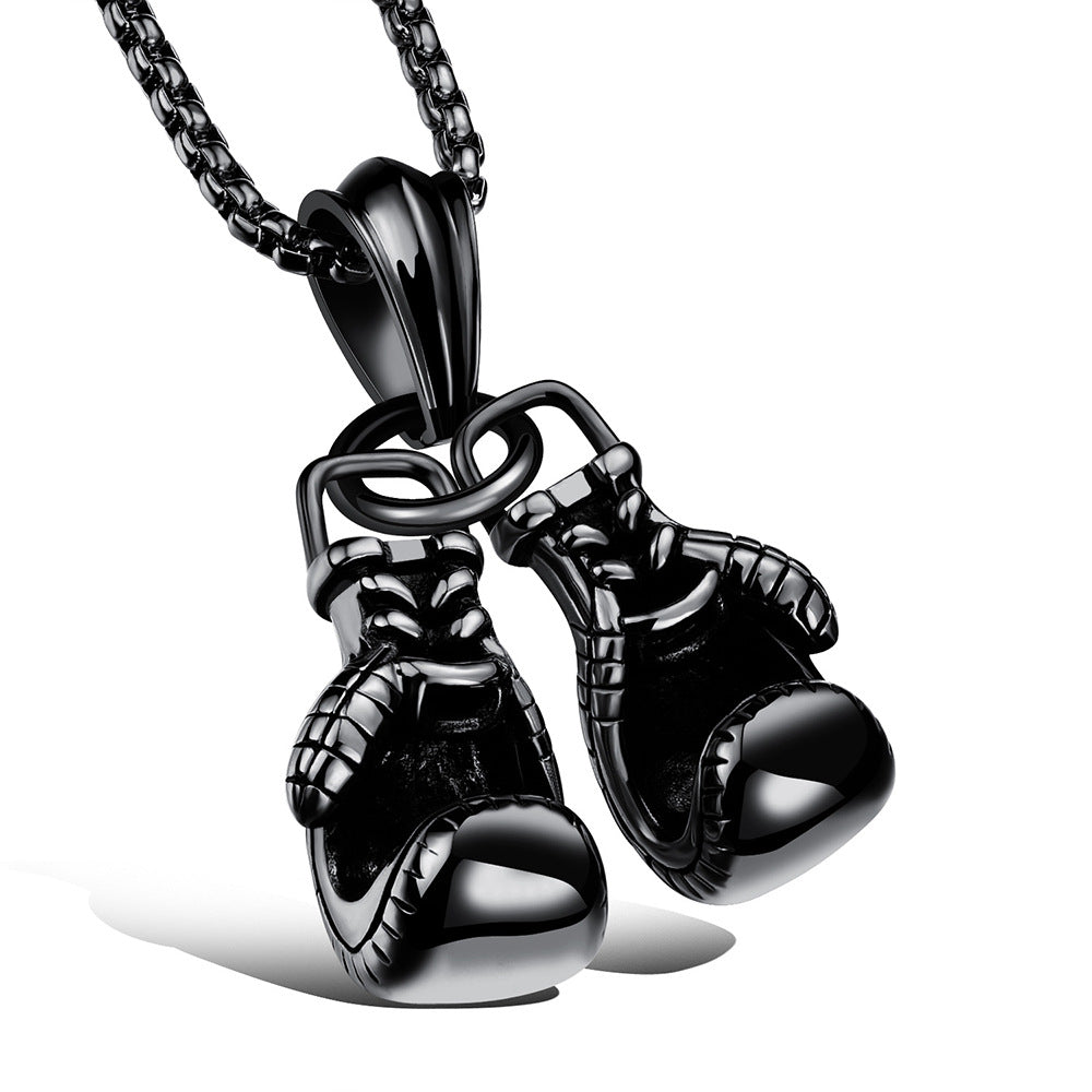 Men's Boxing Gloves Pendant Stainless Steel Necklace